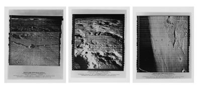 Lunar surface views (4 prints), Lunar Orbiter 3, Feb, 1967