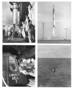 Second U.S. sub-orbital flight: the launch and recovery (4 views), Mercury-Redstone 4, 21 Jul 1961