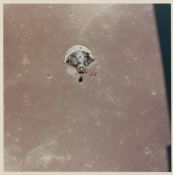 View of the Command Module 'Columbia'over the Moon, Apollo 11, 16-24 Jul 1969