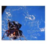 Lunar Module 'Spider' floats above the Earth, SIGNED [large format], Apollo 9, 3-13 Mar 1969