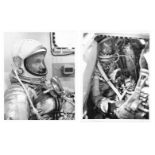 Five portraits of John Glenn in his spacesuit, Mercury Atlas 6, 20 Feb 1962