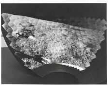 First American moonlander's footpad on lunar soil, Surveyor 1, Jun 1966