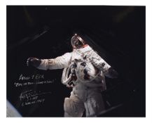Russell Schweickart on the deck of the Lunar Module, SIGNED [large format], Apollo 9, 3-13 Mar 1969