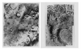 Two orbital views of Martian surface, Viking Lander 1, Aug/July 1976