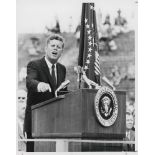 John F. Kennedy delivers the famous 'We Choose to Go to the Moon' speech,12 Sept 1962