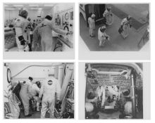 Views of crew's pre-launch preparations (4 views), Apollo 15, 26 Jul - 7 Aug 1971