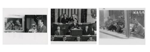 Quarantined crew speak with President Nixon and in front of Congress (3 views), Apollo 11, Jul-Sep 1