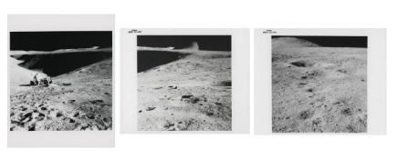 Triptych: moonscapes near St George's, Station 2, Apollo 15, 26 Jul-7 Aug 1971