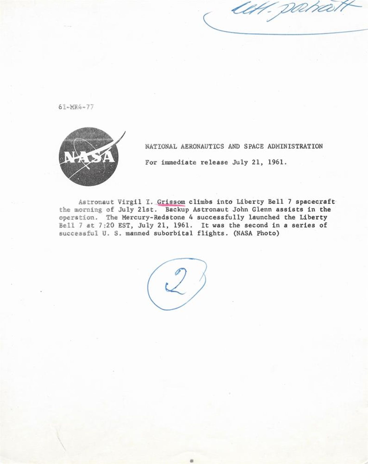 Second U.S. sub-orbital flight: the launch and recovery (4 views), Mercury-Redstone 4, 21 Jul 1961 - Image 5 of 9