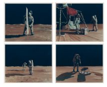 First moon walk, artist renditions (4 prints), Apollo 11, 16-24 Jul 1969