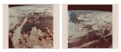 Two consecutive views of the Earth as the crew leaves the home planet, Apollo 11, 16-24 Jul 1969