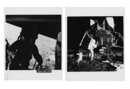 Pete Conrad descends the lunar ladder; Alan Bean deploys experiments, Apollo 12, 14-24 Nov 1969