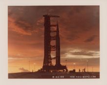 A view of the Saturn 500F on launch pad, Apollo Programme, Jun 1966