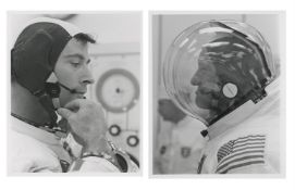 Spacesuit portraits of John Young and Thomas Stafford, Apollo 10, 18-26 May 1969