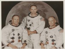 Official portrait of the crew before the historic mission to the Moon, Apollo 11, 16-24 Jul 1969