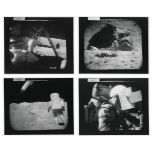 Four rare and unpublished TV camera views of the lunar activities, Apollo 16, 16-27 Apr 1979