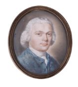 Y English School (circa 1800), A gentleman, wearing blue coat, white stock and cravat