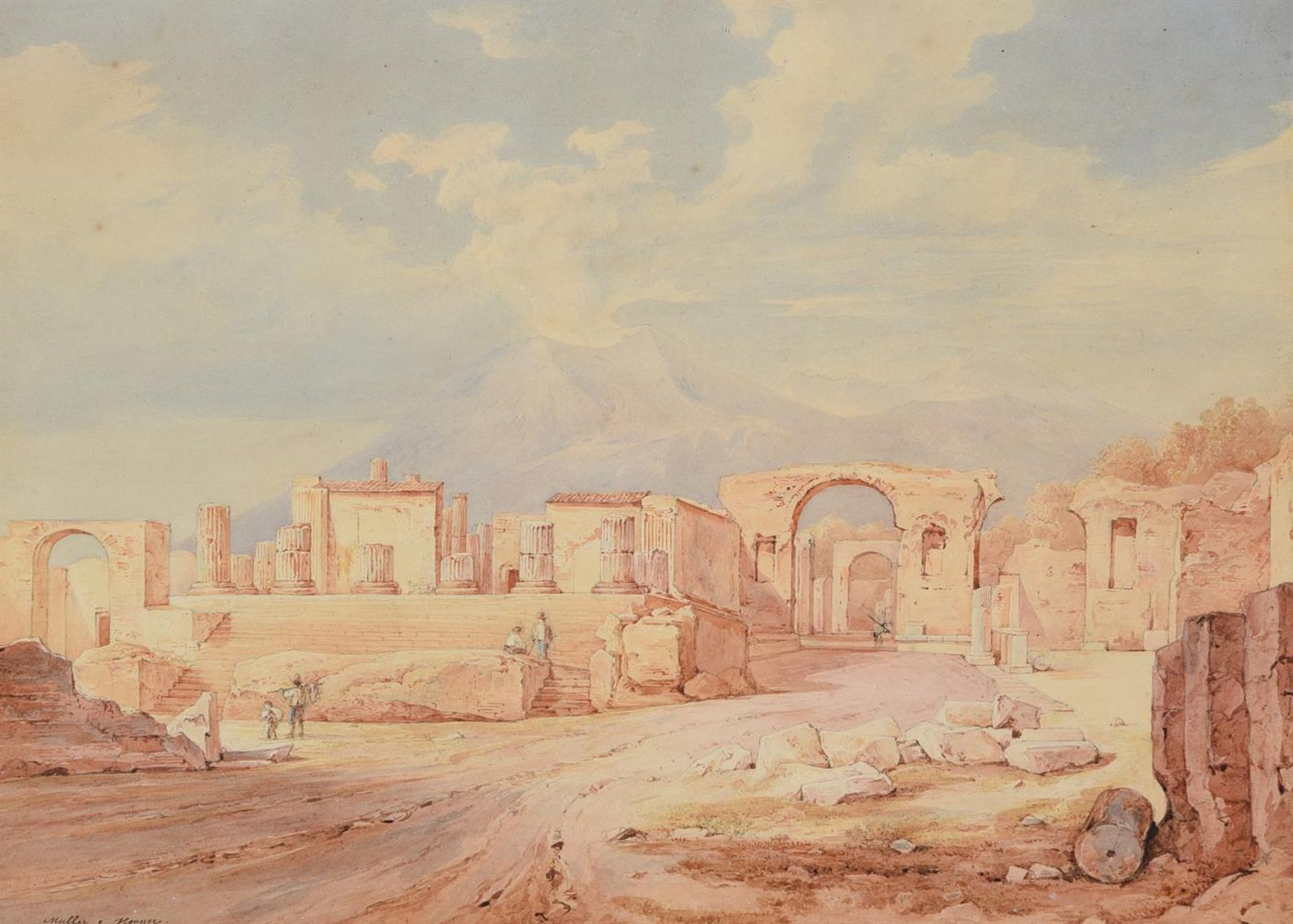 Rudolf Muller (1802-1865) & Friedrich Horner (1800-1864), The Forum at Pompeii