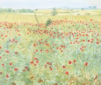 British School (20th century), The Poppy field