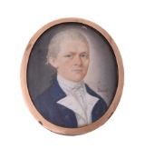 Y Solomon Polack (British 1757-1839), A gentleman, wearing blue coat