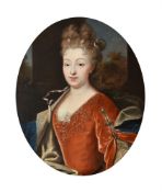 Follower of Nicolas de Largillière, Portrait of a woman in a red dress