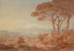 Rudolf Muller (1802-1865) & Friedrich Horner (1800-1864), A mountainous Italianate Landscape