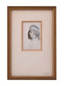 Y Attributed to Thomas Richmond (British 1771 - 1837), A lady, in side profile, wearing white dress