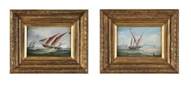 J. Saunders (British 19th century), Shipping scenes, a pair (2)