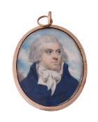 Y Attributed to William Wood (British 1769-1810), A gentleman, wearing blue coat