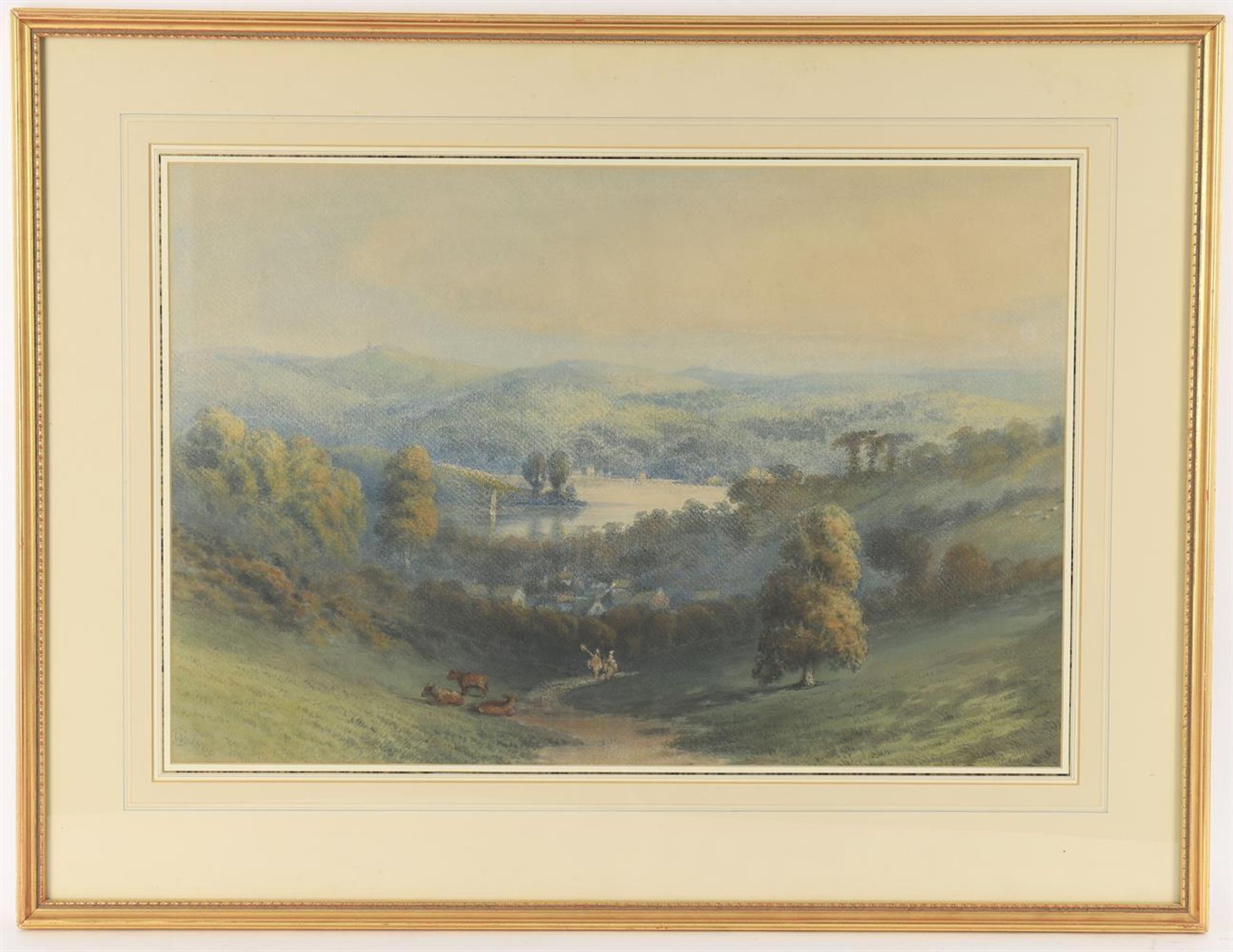 English School (19th century), Valley landscape - Image 2 of 3