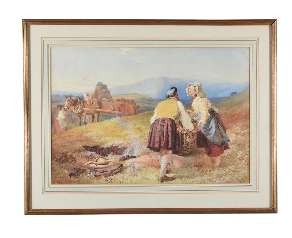 John Henry Mole (British 1814-1886), Peat Gatherers - Image 2 of 3