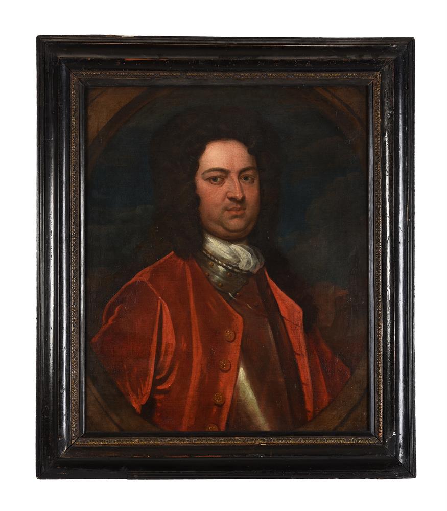 English School (17th century), Portrait of a gentleman in a red coat and armour - Image 2 of 3