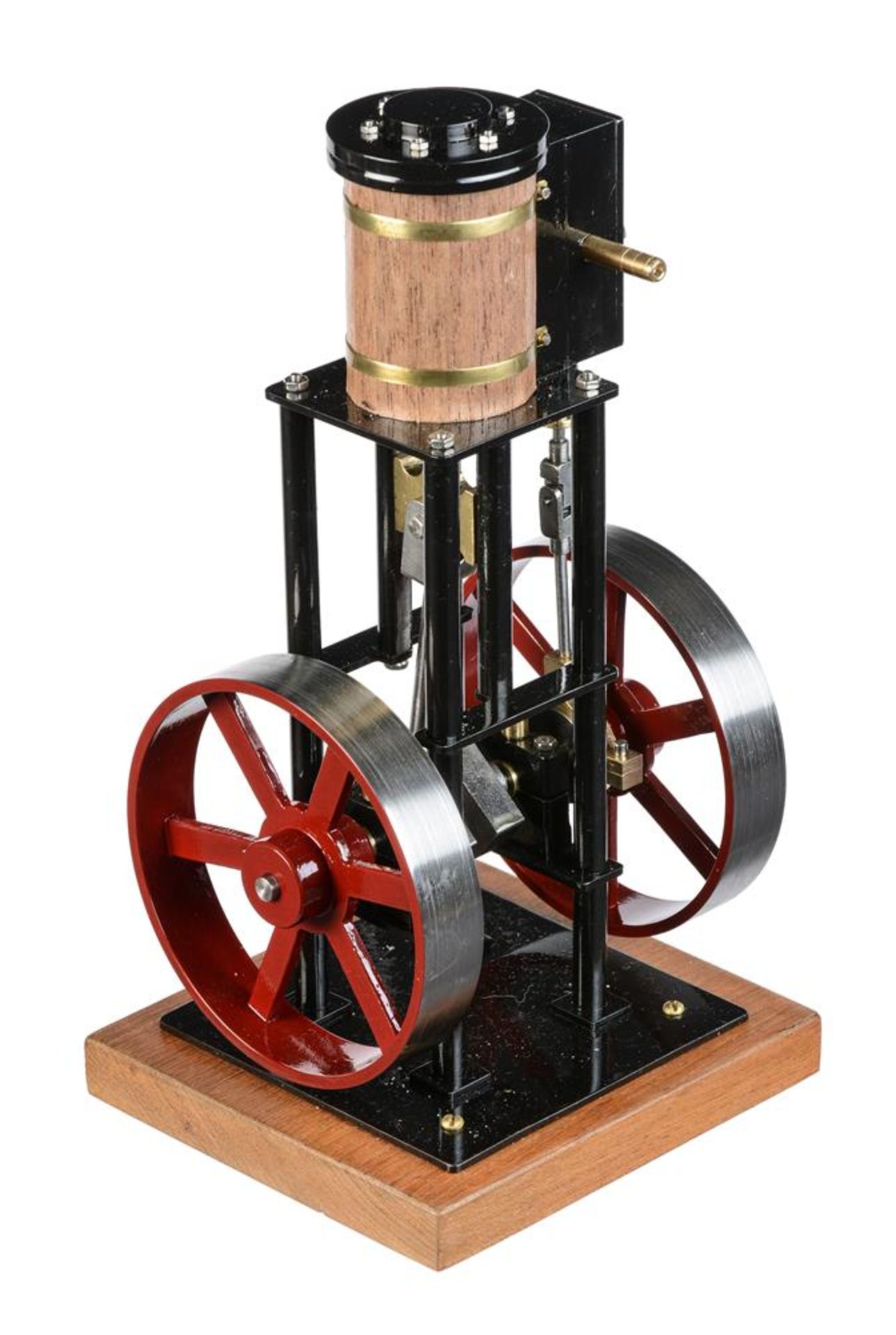 A model of a vertical live steam stationary engine