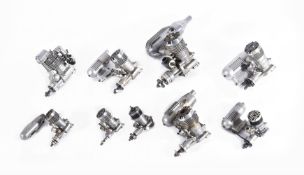 Eight O.S. model aircraft engines