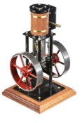 A model of a vertical live steam stationary engine
