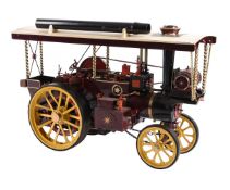 An exhibition standard 2 inch scale model of a Burrell showman's tractor