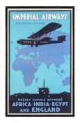 AVIATION POSTER: Imperial Airways The British Airline Weekly Service . . (ca. 1930s)