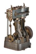 A rare early Stuart Turner No 3 vertical compound live steam marine engine