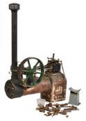 A part built 1 1/2 inch scale model of a Marshall semi-portable stationary steam engine