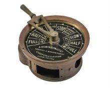 A full size brass cased ships telegraph head