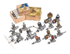 A collection of eighteen Frog model diesel aero engines