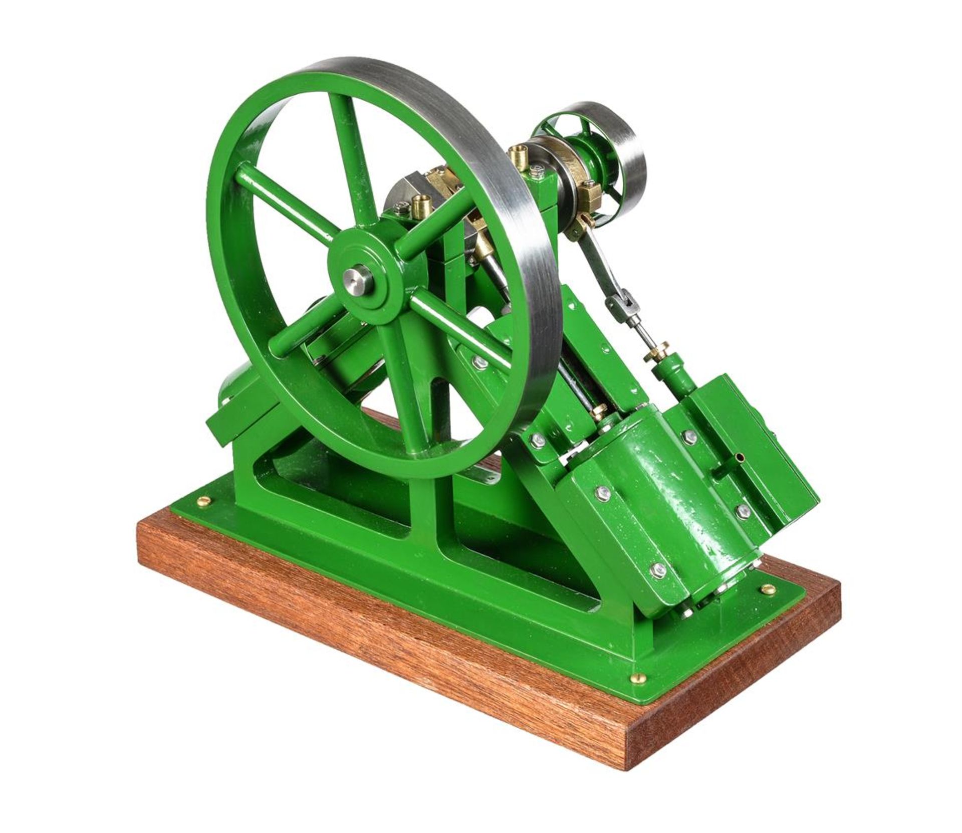 A well-engineered model of a twin diagonal live steam marine engine