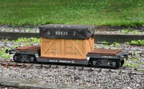 A well built 5 inch gauge Great Western low loading commercial transportation wagon No 42031