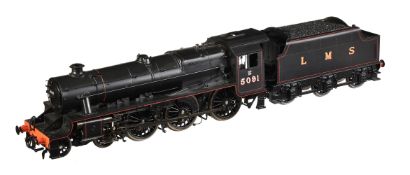 A gauge 1 Accucraft UK model of a Class 5MT Stanier 'Black 5' tender locomotive No 5091