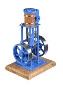 A well engineered model of a vertical live steam stationary engine