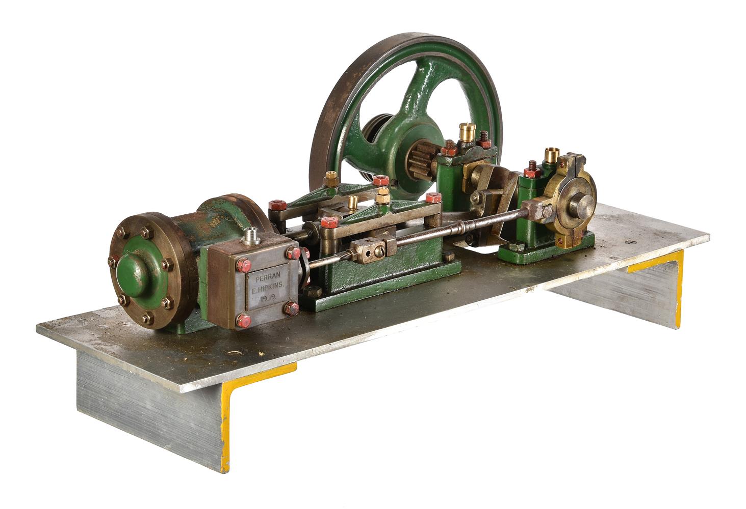 An early 20th Century model of a horizontal live steam mill engine