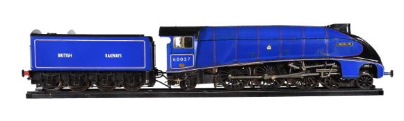A well engineered 7 1/4 inch gauge model of a streamliner tender locomotive No 60027 'Merlin'