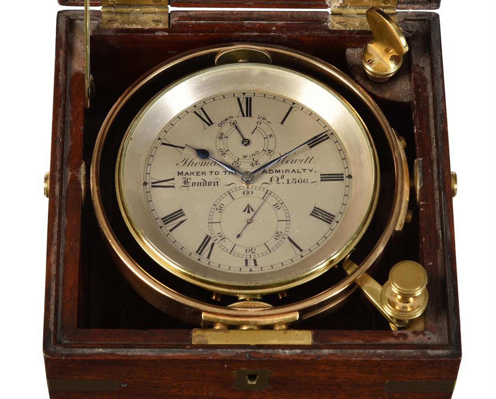 Y A BRASS-BOUND MAHOGANY CASED TWO-DAY MARINE CHRONOMETER - Bild 2 aus 5