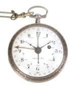 A FINE FRENCH LOUIS XVI SILVER CASED CONCENTRIC CALENDAR POCKET WATCH WITH SULLY’S ESCAPEMENT