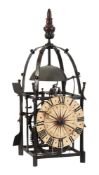 AN INTERESTING FORGED-IRON GOTHIC CHAMBER CLOCK IN THE SOUTHERN GERMAN TRADITION